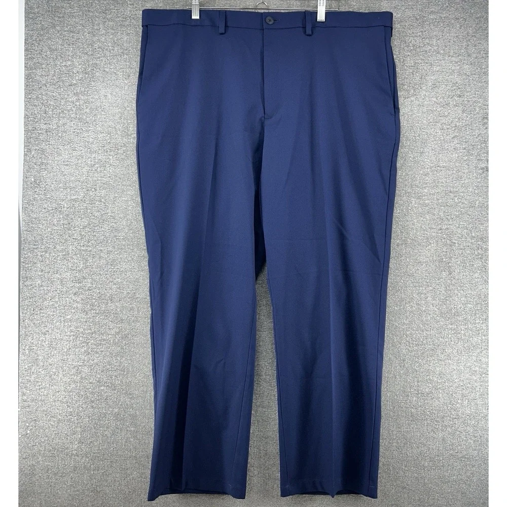 Haggar Cool Right Performance Flex Classic Fit Pants Men Size 44X30 Blue NEW